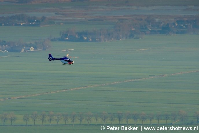 De winnende foto, de politiehelikopter boven Mijdrecht