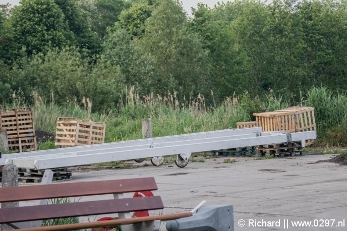 De brug ligt al op het gemeentewerf